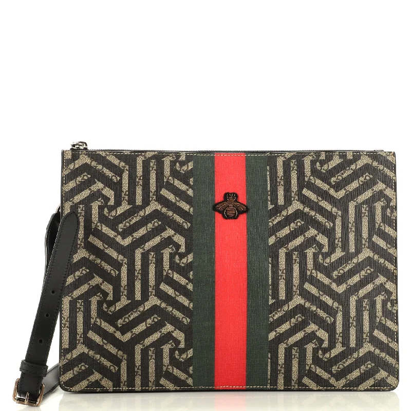 Black Friday And Cyber Monday Bag Deals Bee Web Zip Messenger Bag Caleido GG Coated Canvas Large