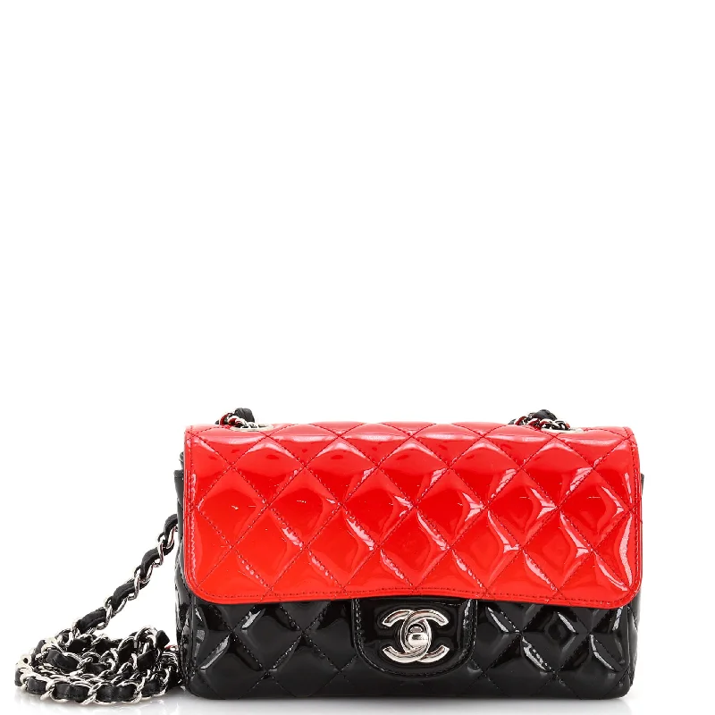 Customizable Bags For Personalized Style Bicolor Classic Single Flap Bag Quilted Patent Mini