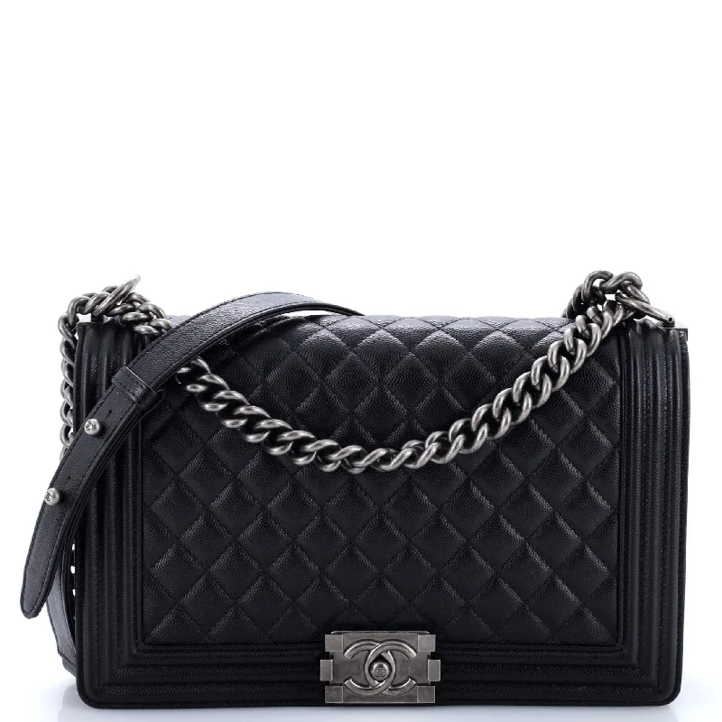 Eco-Friendly Bags With Discounts Boy Flap Bag Quilted Caviar New Medium
