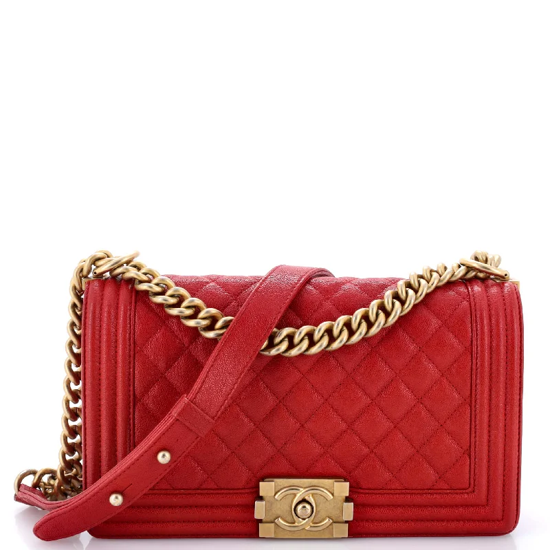Luxury Bags For Working Professionals Boy Flap Bag Quilted Caviar Old Medium