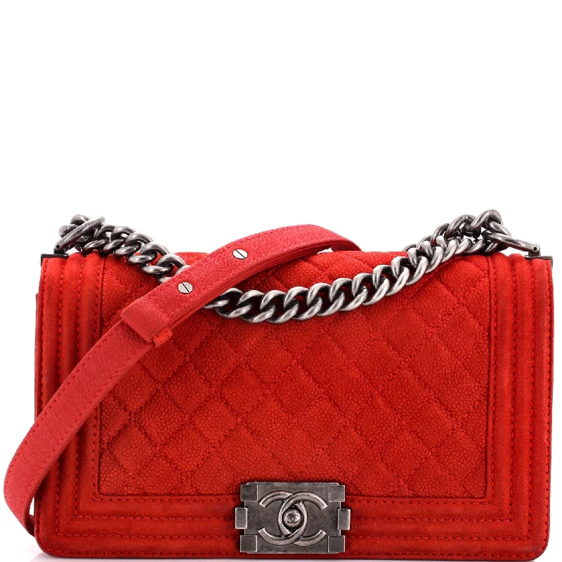 Valentine's Day Boy Flap Bag Quilted Matte Caviar Old Medium