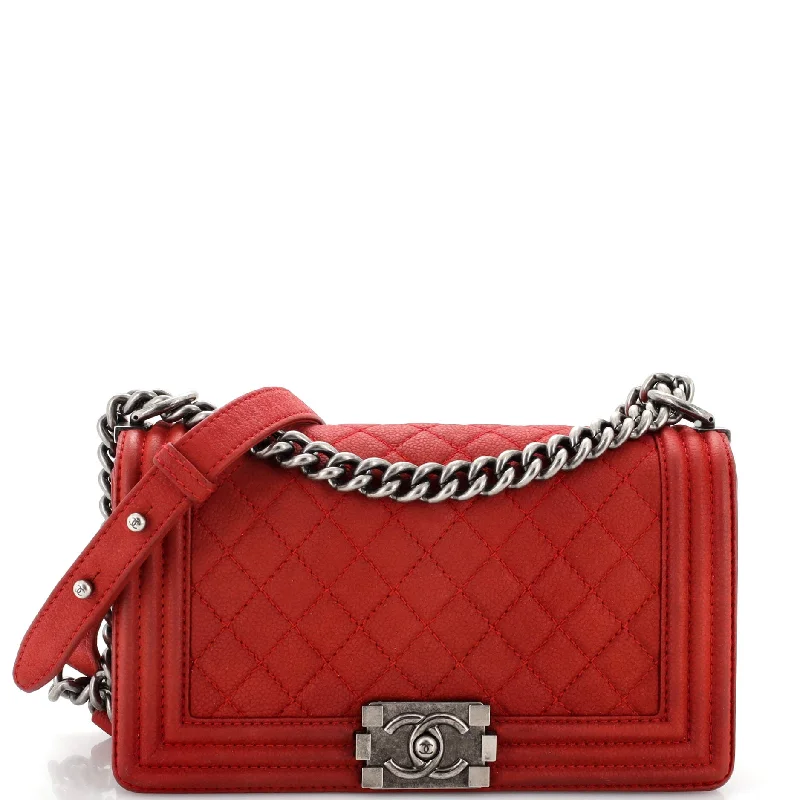 Elegant New Year Party Bags With Flash Sales Boy Flap Bag Quilted Matte Caviar Old Medium