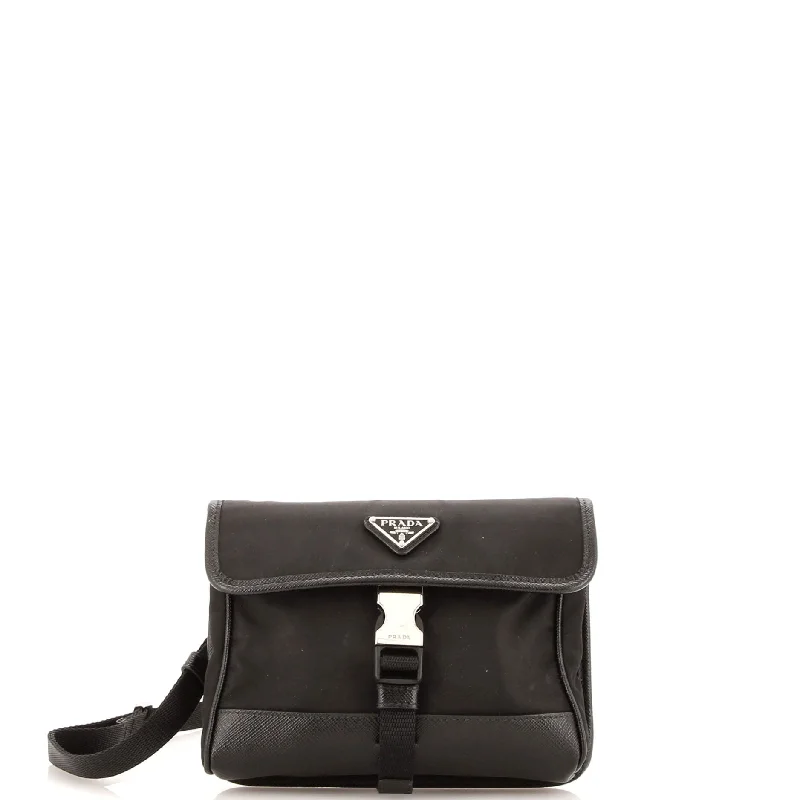 Cyber Monday Discounts On Bags Buckle Flap Crossbody Bag Re-Nylon and Leather Small
