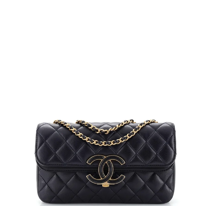 Clearance-Priced Bags CC Chic Double Flap Bag Quilted Lambskin Small