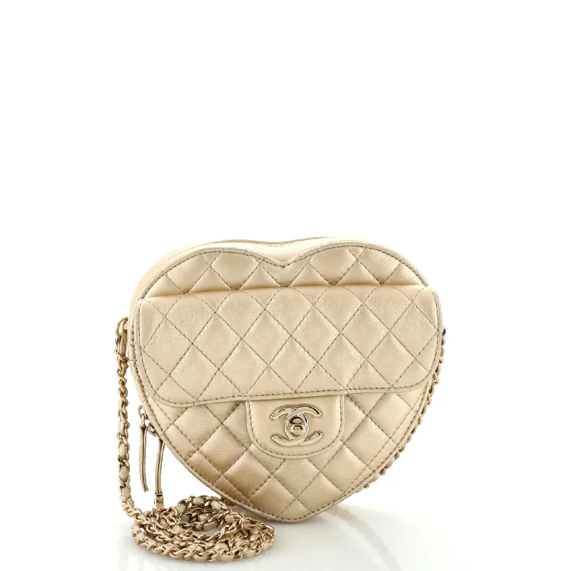 Eco-Friendly And Discounted Bags CC in Love Heart Bag Quilted Lambskin
