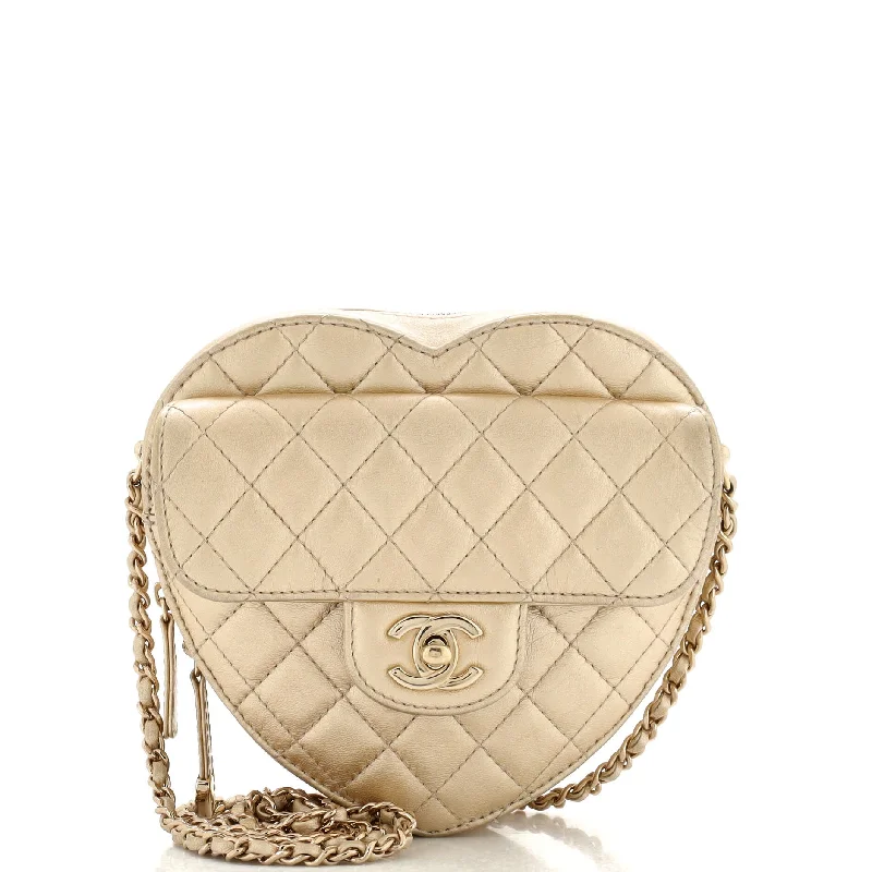 Rustic Bags For Outdoor And Nature-Inspired Looks CC in Love Heart Bag Quilted Lambskin