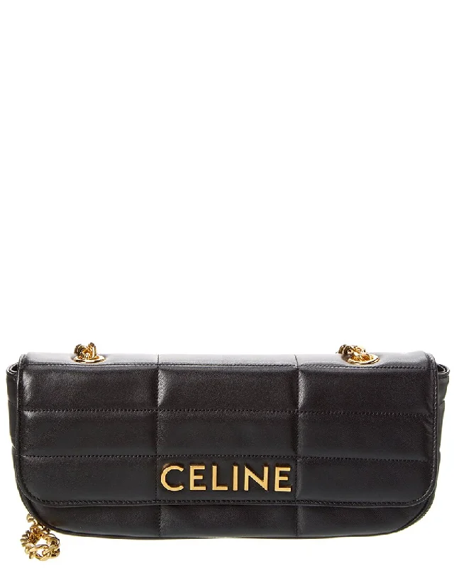 Tsa-Approved Bags For Hassle-Free Airport Security CELINE Monochrome Quilted Leather Shoulder Bag
