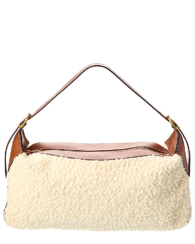 Luxury Bags On Sale CELINE Triomphe Boucle & Leather Shoulder Bag