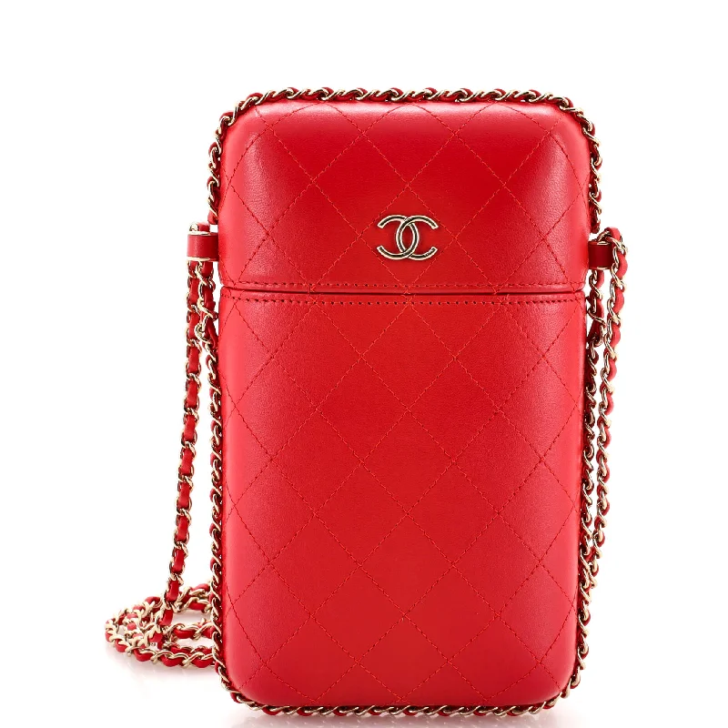 Discounted Designer Bags On Sale Chain Around Phone Holder Box Crossbody Quilted Lambskin