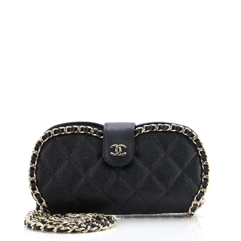 Modern And Limited-Time Offer Bags Chain Around Sunglasses Case with Chain Quilted Caviar