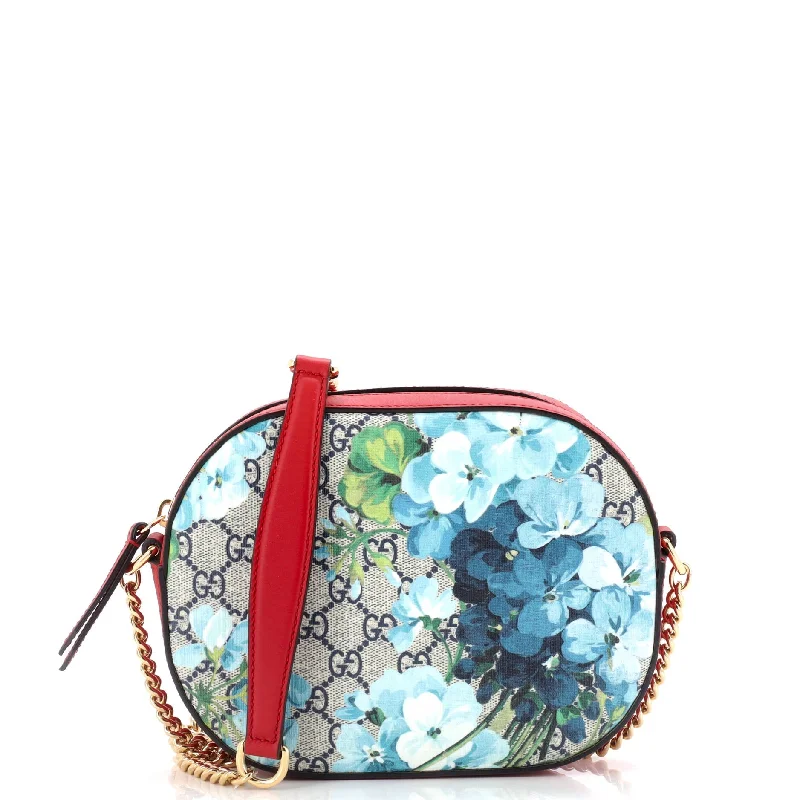 Trendy And Discounted Designer Handbags Chain Crossbody Bag Blooms Print GG Coated Canvas Mini