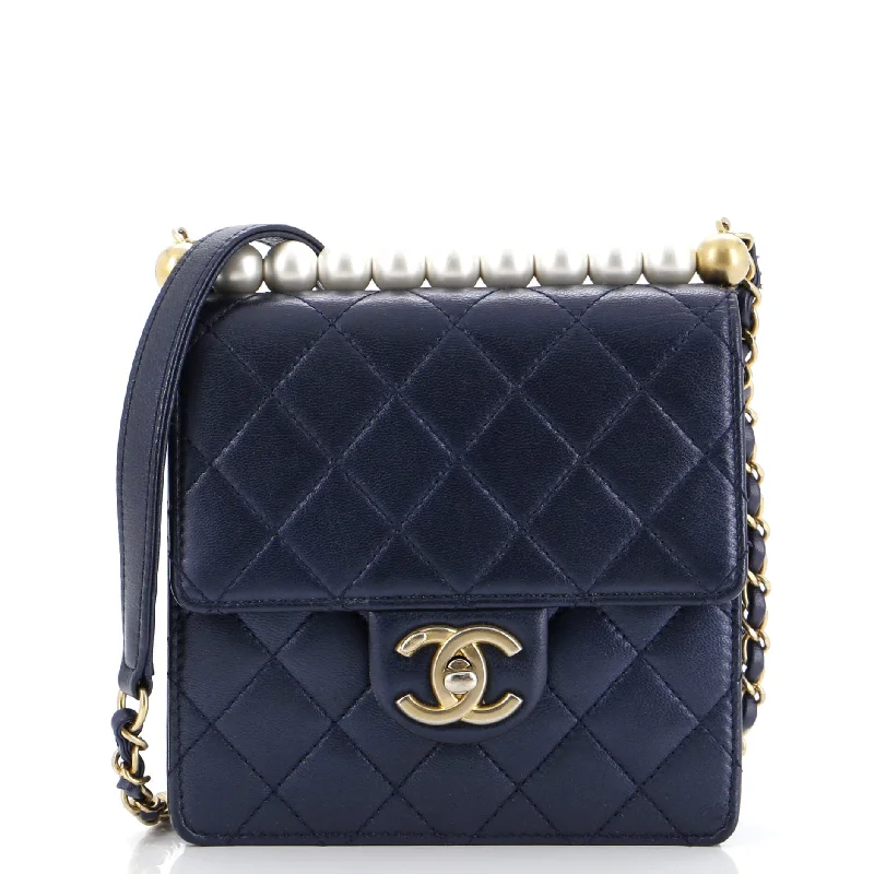 Flash Sale On Premium Bags Chic Pearls Flap Bag Quilted Goatskin Mini