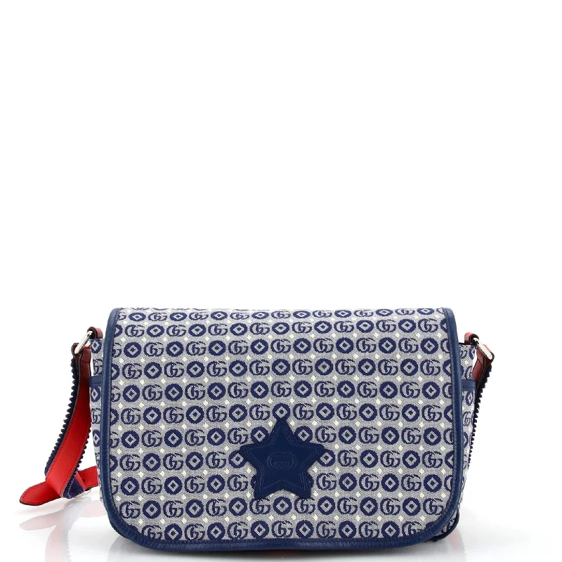Seasonal Clearance Bags For Summer, Winter, Etc. Children's Messenger Bag Star Patch and GG Geometric Print Canvas Medium Seasonal Clearance Bags For Summer, Winter, Etc. Children's Messenger Bag Star Patch and GG Geometric Print Canvas Medium