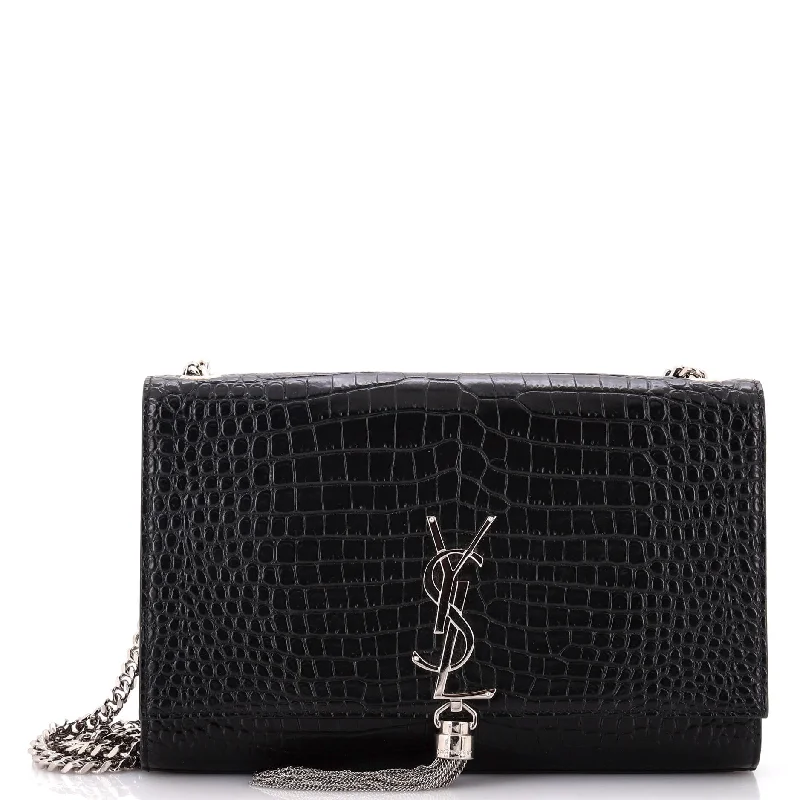 Elegant New Year Party Bags With Flash Sales Classic Monogram Tassel Crossbody Bag Crocodile Embossed Leather Medium