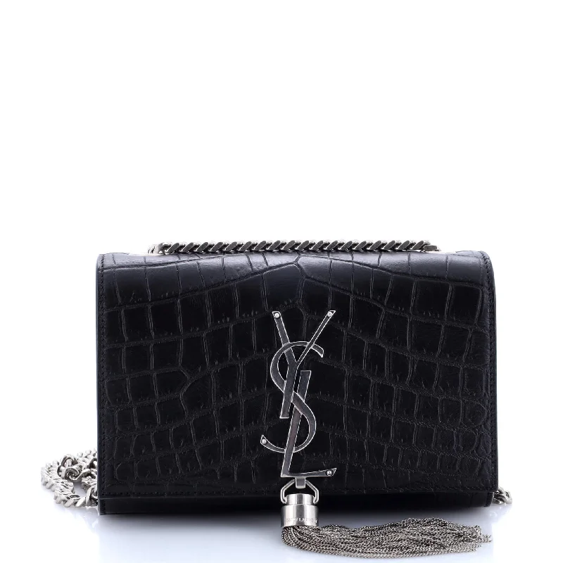 Designer Bags For Luxury Collectors Classic Monogram Tassel Crossbody Bag Crocodile Embossed Leather Small