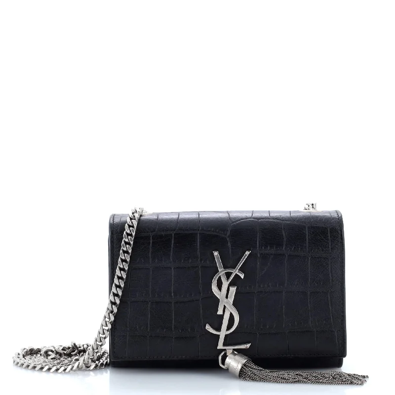 Luxury Bags On Sale Classic Monogram Tassel Crossbody Bag Crocodile Embossed Leather Small
