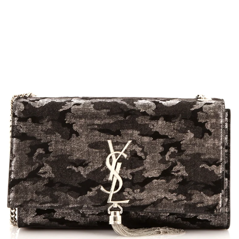 Inspired Bags For Timeless Elegance Classic Monogram Tassel Crossbody Bag Metallic Camouflage Fabric Medium