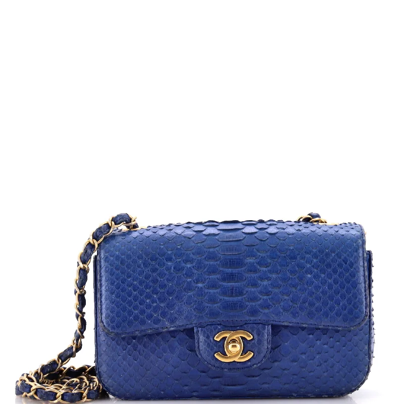 High-Quality Bags On Flash Sale Classic Single Flap Bag Python Mini