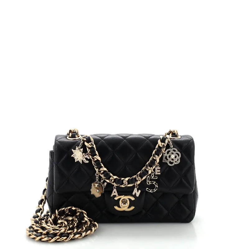 Tsa-Approved Bags For Hassle-Free Airport Security Coco Charms Classic Single Flap Bag Quilted Lambskin Mini