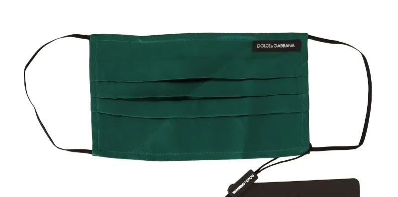 Chic And Clearance-Priced Tote Bags Dolce & Gabbana Emerald Silk Pleated Face Women's Mask