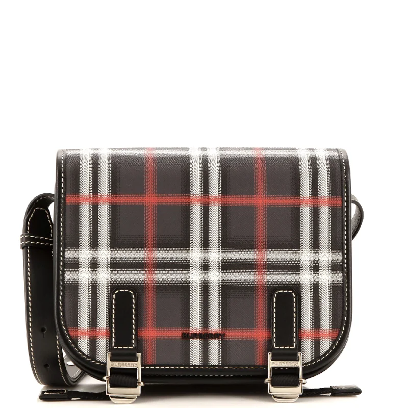 Modern And Limited-Time Offer Bags Double Buckle Flap Messenger Bag Rider Check Coated Canvas Small