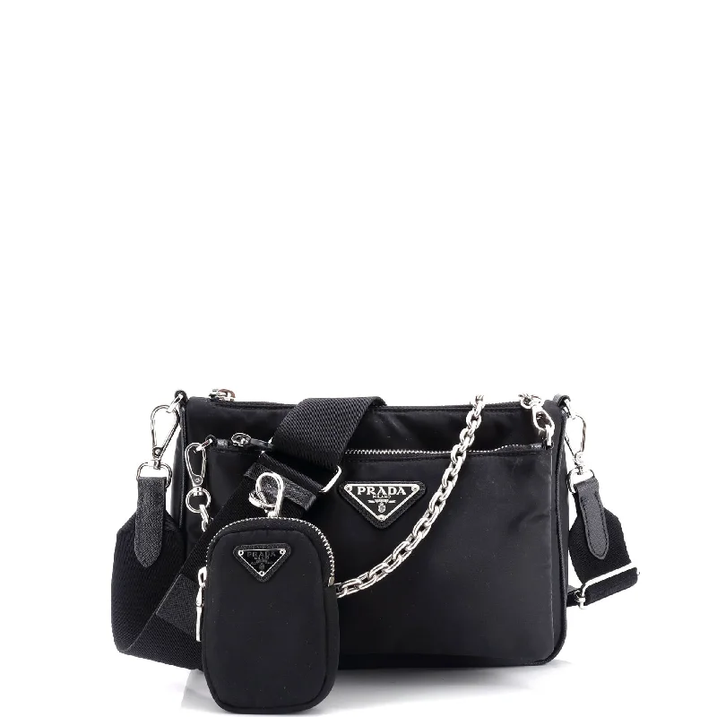 Festive Holiday Gift Bags Double Pouch Convertible Crossbody Bag Tessuto Small