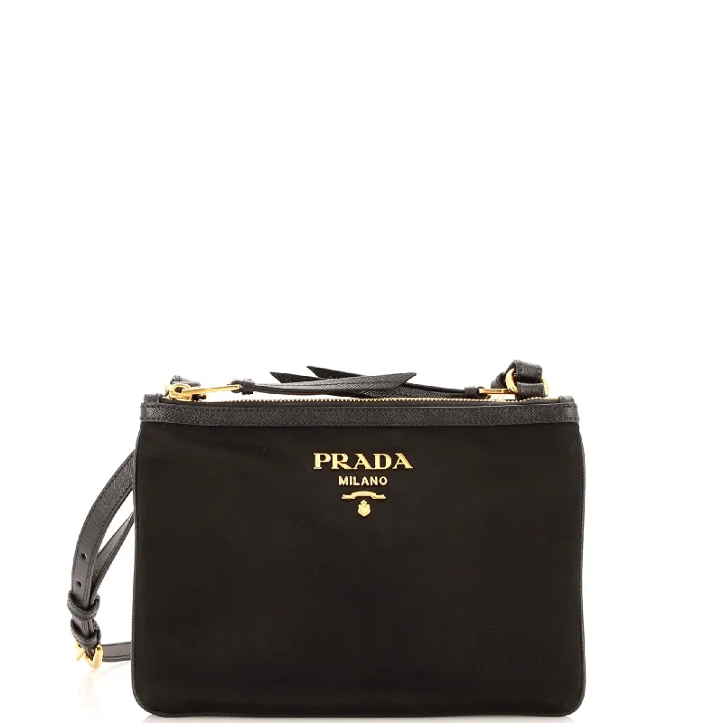 Chic And Clearance-Priced Tote Bags Double Zip Crossbody Bag Tessuto Small
