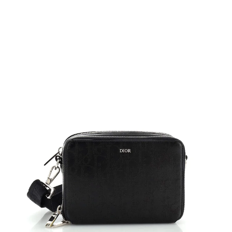 Spacious Bags With Holiday Promotions Double Zip Crossbody Pouch Oblique Galaxy Leather