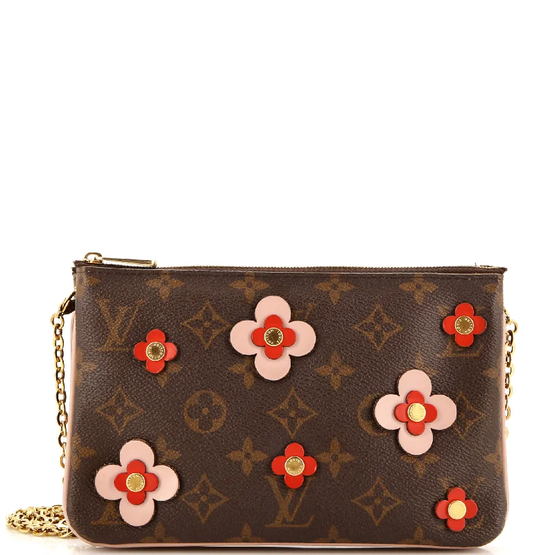 Rustic Bags For Outdoor And Nature-Inspired Looks Double Zip Pochette Limited Edition Blooming Flowers Monogram Canvas