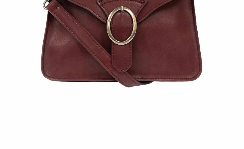 Luxury Bags Drea Convertible Buckle Handbag In Burgundy