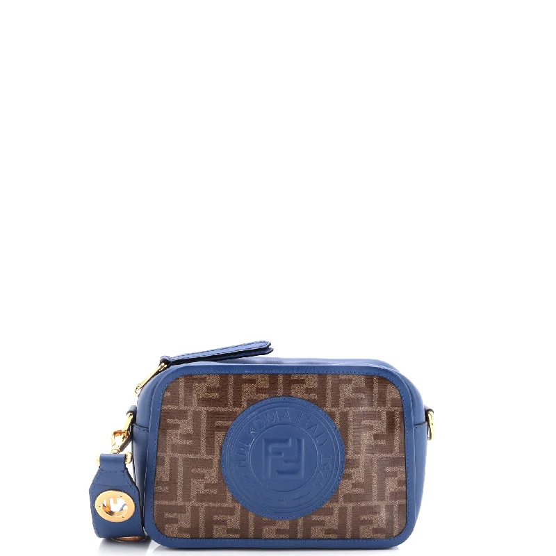 Luxury Bags For Working Professionals F is Fendi Logo Stamp Camera Bag Zucca Coated Canvas Small