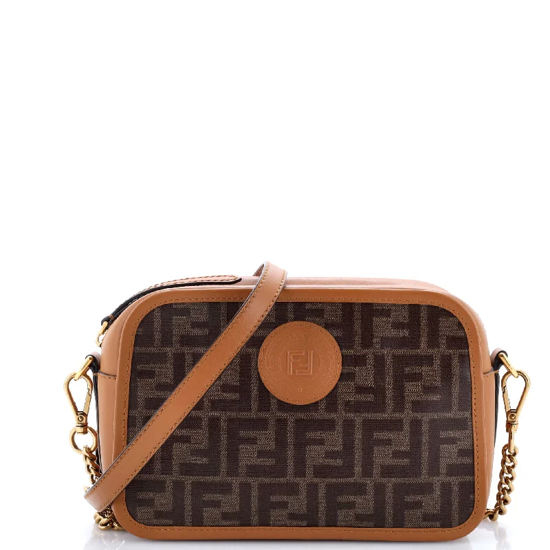 Vintage Bags For Retro And Classic Fashion Lovers FF Logo Stamp Camera Bag Zucca Coated Canvas Small