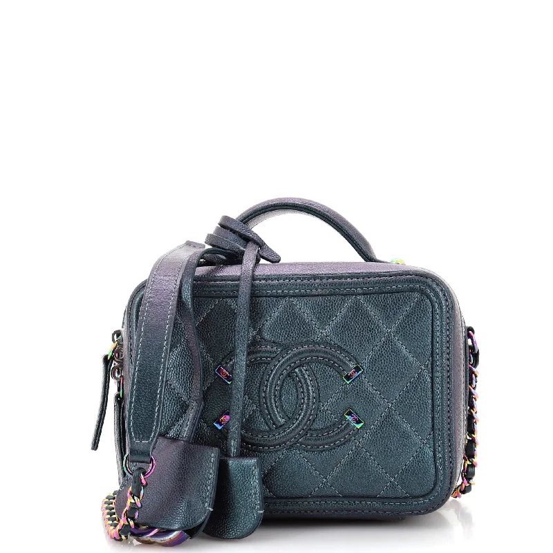 Lightweight Bags With Clearance Prices Filigree Vanity Case Quilted Iridescent Caviar Small