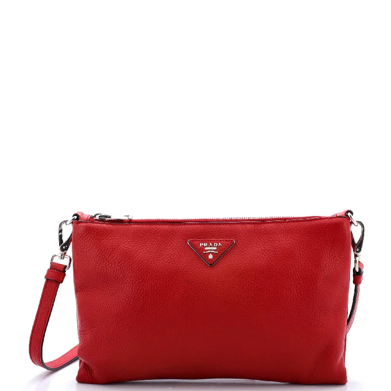 Luxury Bags Flat Zip Crossbody Bag Vitello Daino Mini