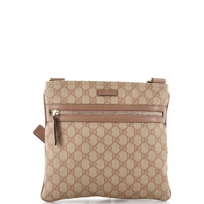Limited-Time Offer On Trendy Bags Front Zip Flat Messenger Bag GG Coated Canvas Medium
