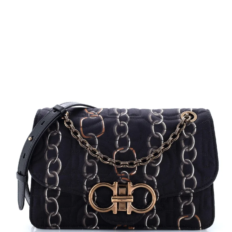 Affordable Bags For College Students On Sale Gancini Turnlock Flap Bag Quilted Printed Silk Medium