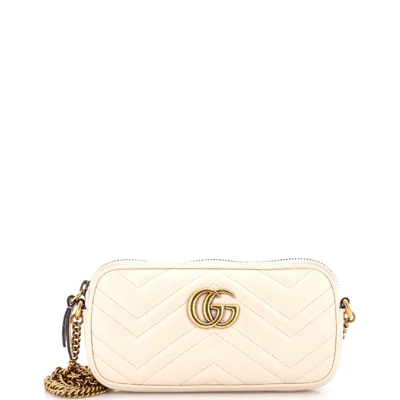 Bags For Sporty And Athletic Styles GG Marmont Chain Crossbody Bag Matelasse Leather Mini