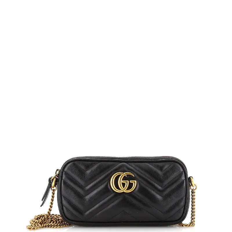 Vintage Bags For Retro And Classic Fashion Lovers GG Marmont Chain Crossbody Bag Matelasse Leather Mini