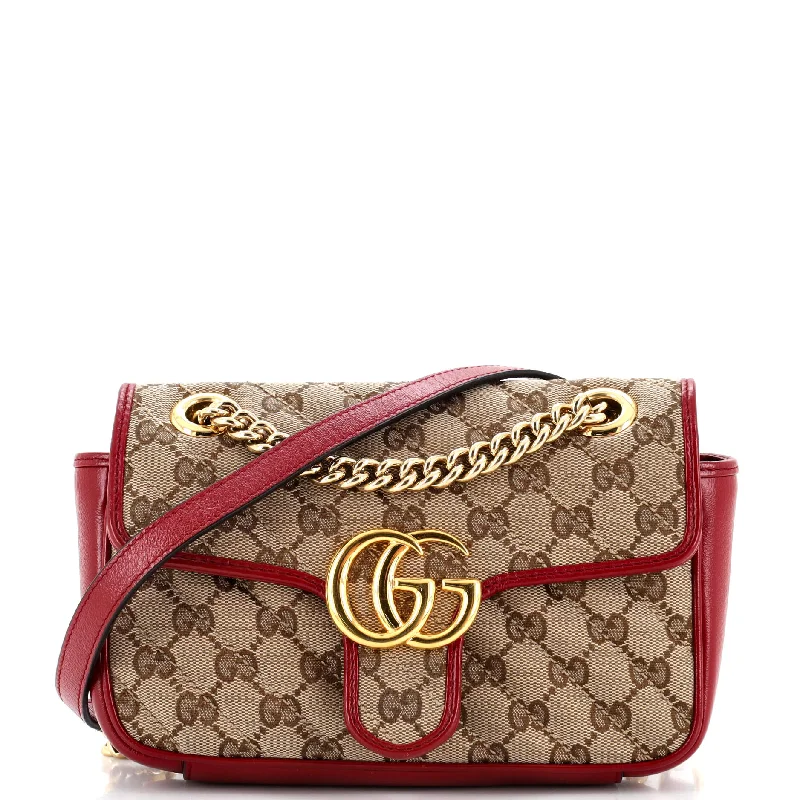 High-Quality Bags GG Marmont Flap Bag Diagonal Quilted GG Canvas Mini