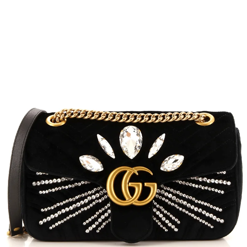 Trendy Festival Bags With Limited-Time Offers GG Marmont Flap Bag Embellished Matelasse Velvet Small