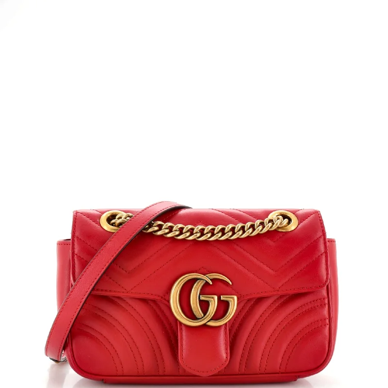 Bags For Outdoor Adventures GG Marmont Flap Bag Matelasse Leather Mini