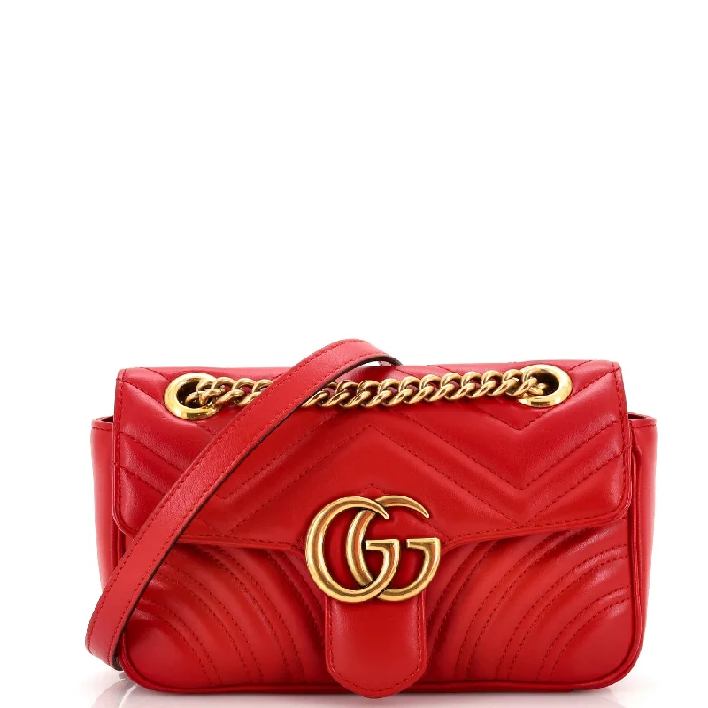 Bags For Minimalist And Functional Design GG Marmont Flap Bag Matelasse Leather Mini