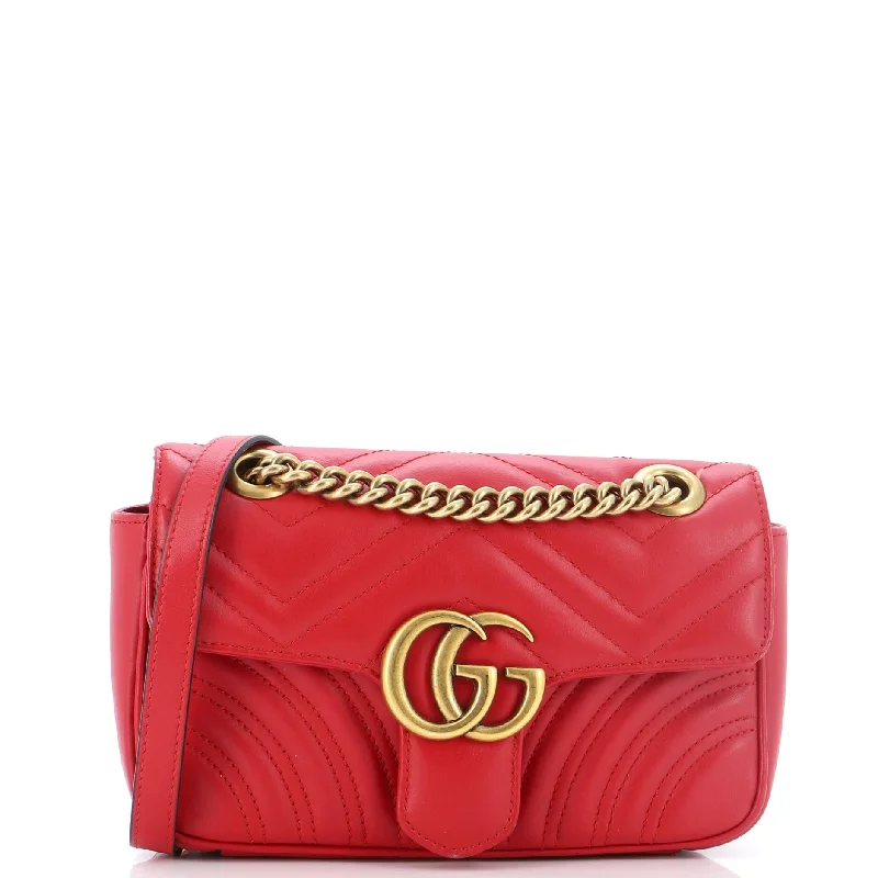 Luxury Bags With Premium Materials And Craftsmanship GG Marmont Flap Bag Matelasse Leather Mini