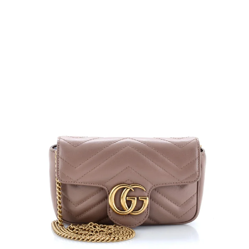 Everyday Bags For Work, School, Or Errands GG Marmont Flap Bag Matelasse Leather Super Mini