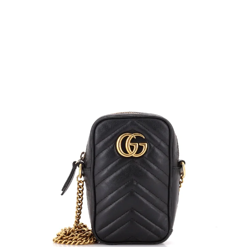 Stylish And Affordable Bags For Every Occasion GG Marmont Vertical Phone Crossbody Bag Matelasse Leather Mini