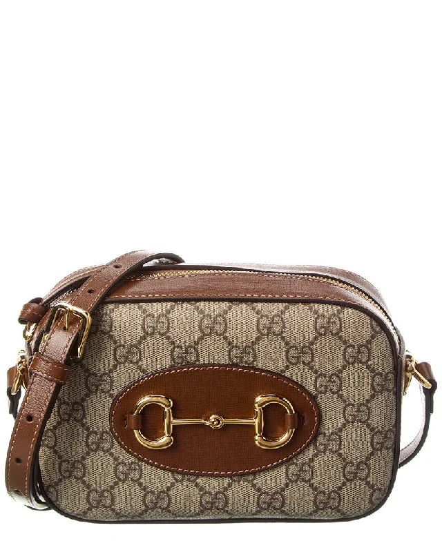 Evening Events Gucci Horsebit 1955 Small GG Supreme Canvas & Leather Shoulder Bag
