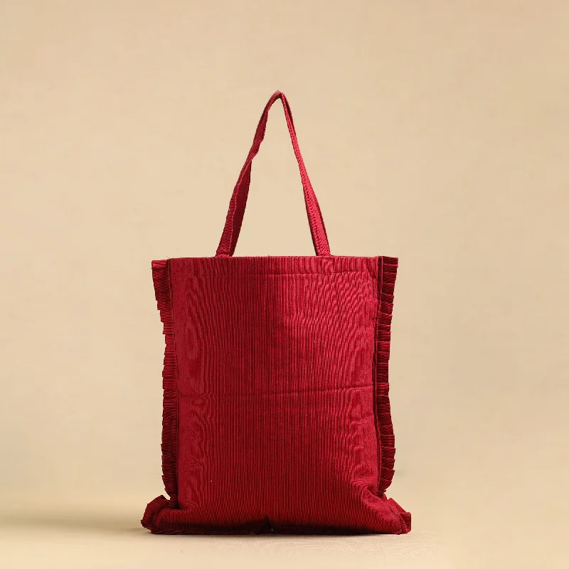 Eco-Friendly And Discounted Bags Handcrafted Cotton Frill Jhola Bag 02