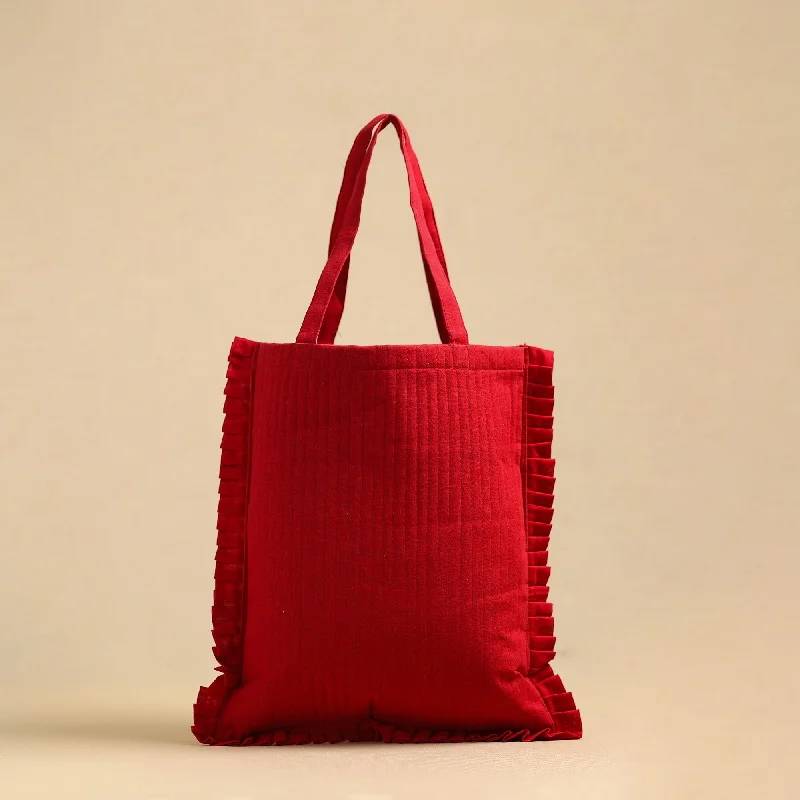 Luxurious But Budget-Friendly Bags Handcrafted Cotton Frill Jhola Bag 04