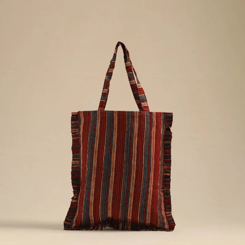 Inspired Bags For High-End Fashion Handcrafted Cotton Frill Jhola Bag 05