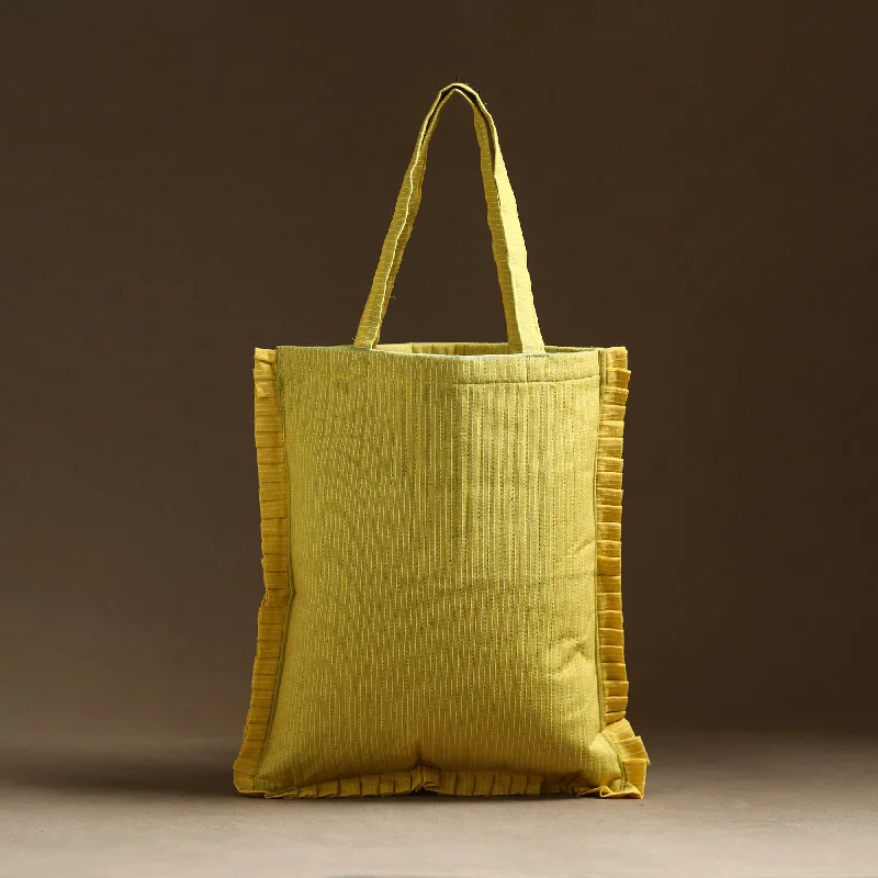 Anti-Theft And Budget-Friendly Bags Handcrafted Cotton Frill Jhola Bag 12